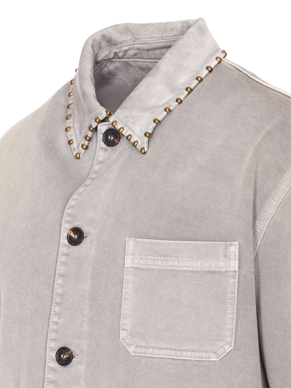stud-embellished denim shirt - 4