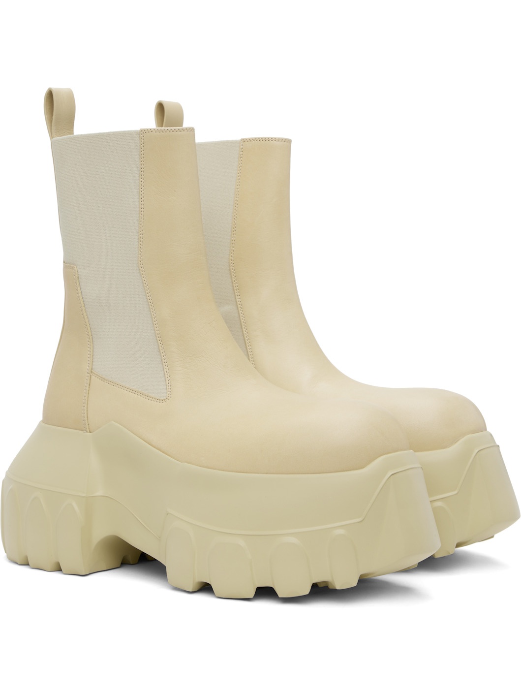 Beige Hollywood Beatle Mega Tractor Chelsea Boots - 4