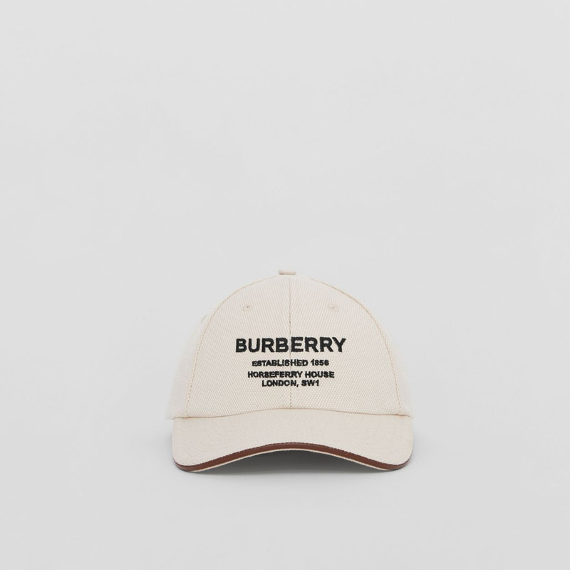 Horseferry Motif Cotton Canvas Baseball Cap 1