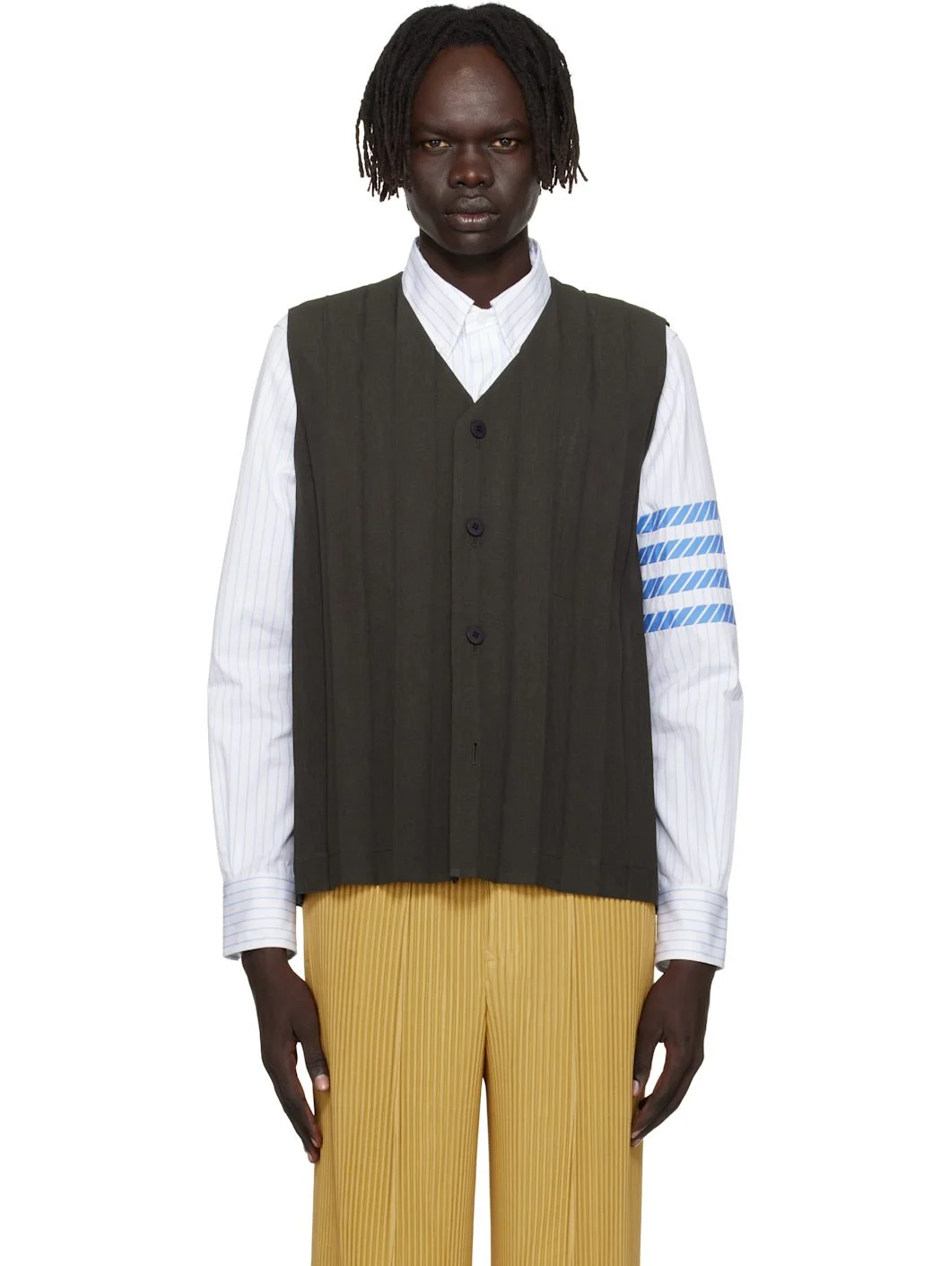 Brown Edge Ensemble Vest - 1