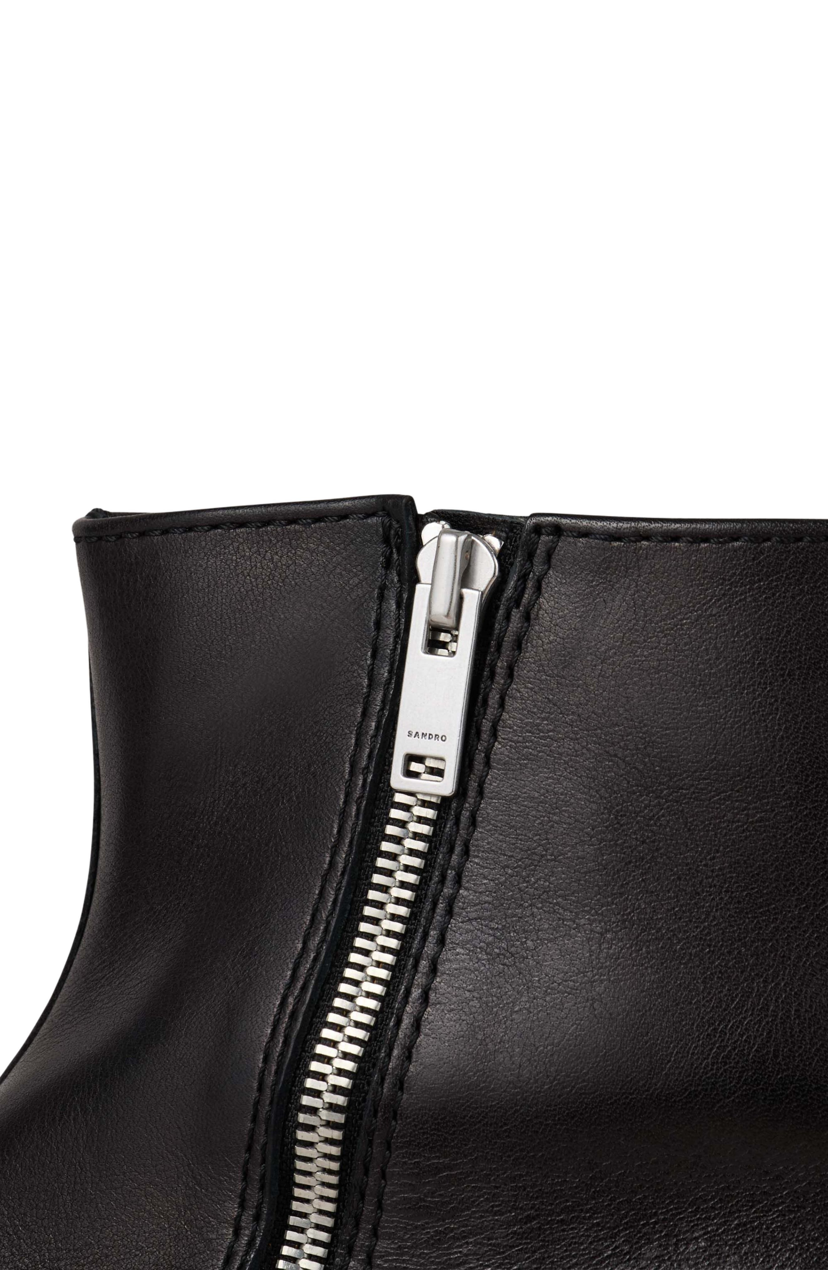 SANDRO Zipped leather ankle boots in Black at Nordstrom - 5