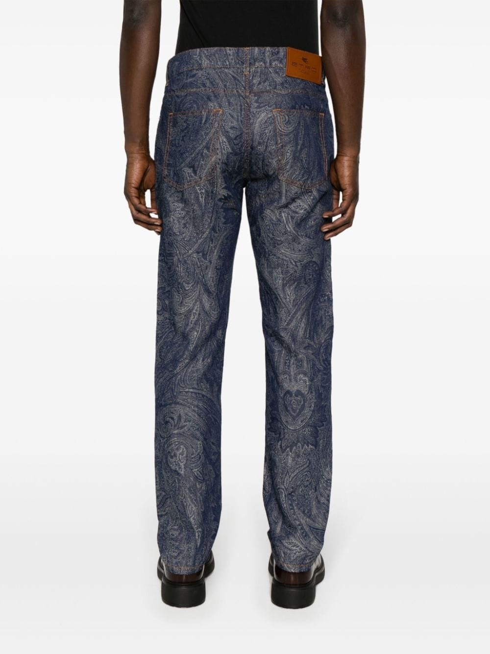 paisley-jacquard straight-leg trousers - 4