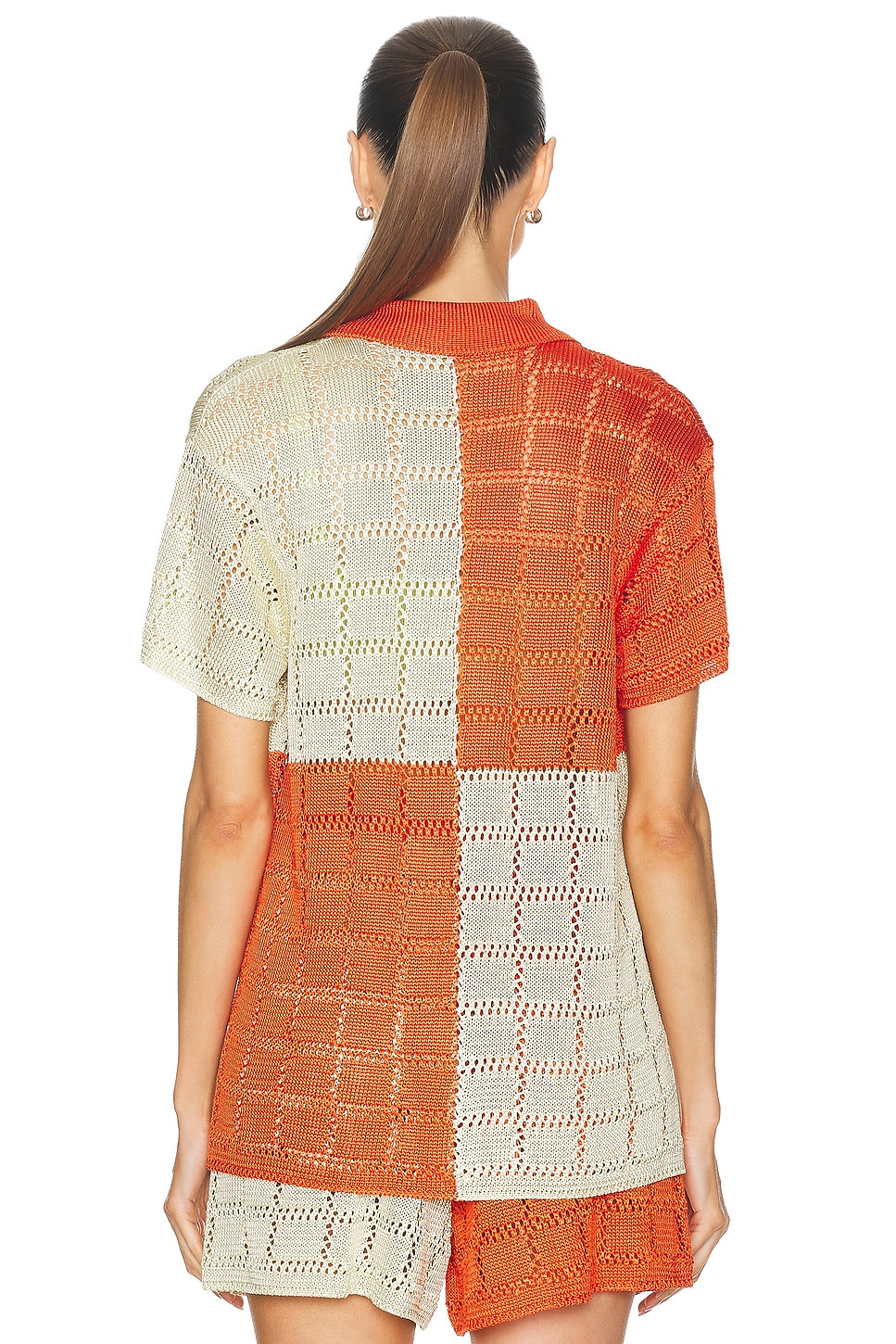 For Fwrd Two Tone Short Sleeve Patchwork Shirt - 4