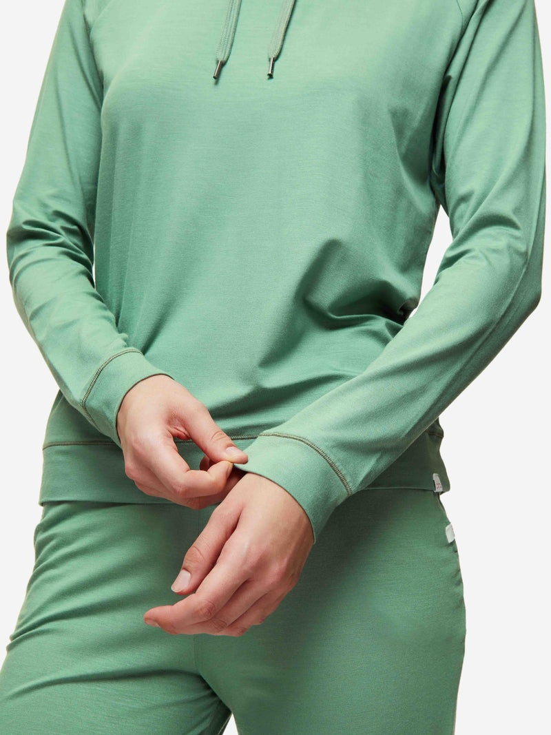 Women's Pullover Hoodie Basel Micro Modal Stretch Sage Green - 7