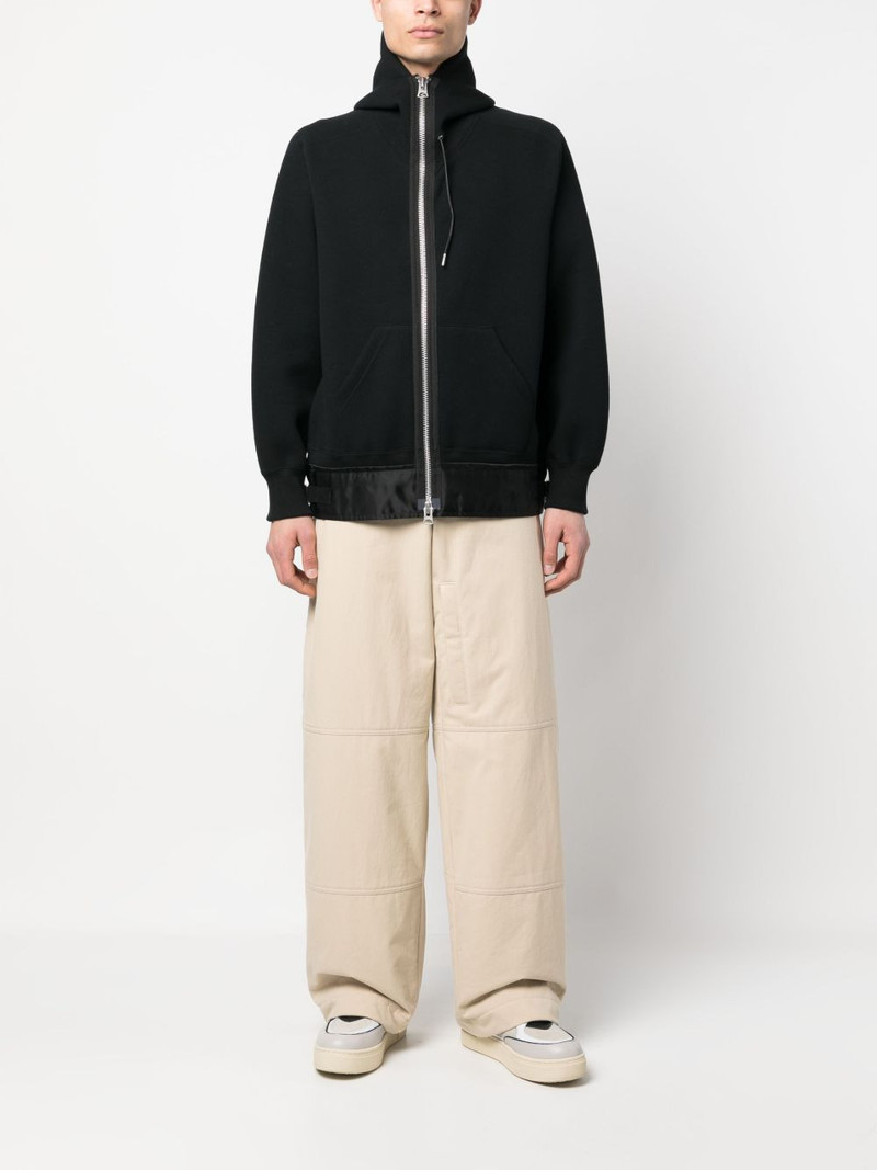 sacai zip-up cotton-blend hoodie outlook