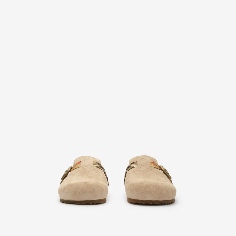 Burberry Check Shearling Urchin Clogs outlook