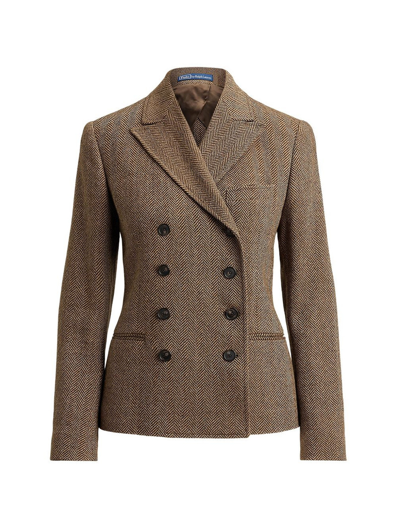 herringbone double-breasted blazer 1