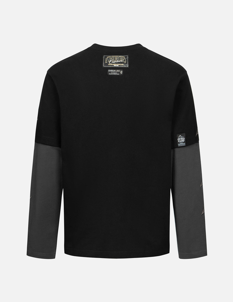 EVISU 2-in-1 3D Logo Embroidery Loose Fit Long Sleeve T-shirt outlook