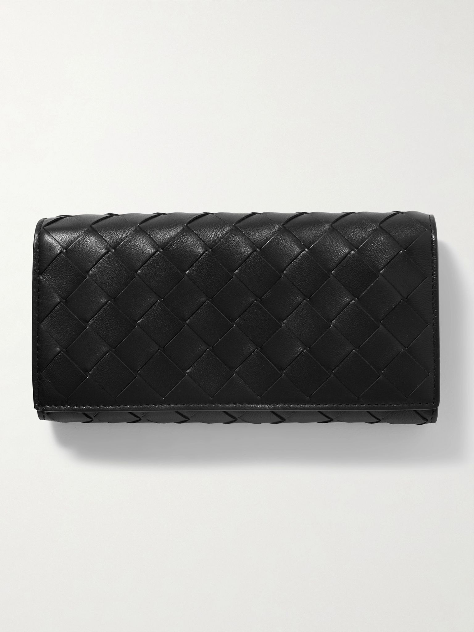 Intrecciato woven leather wallet Black - 1