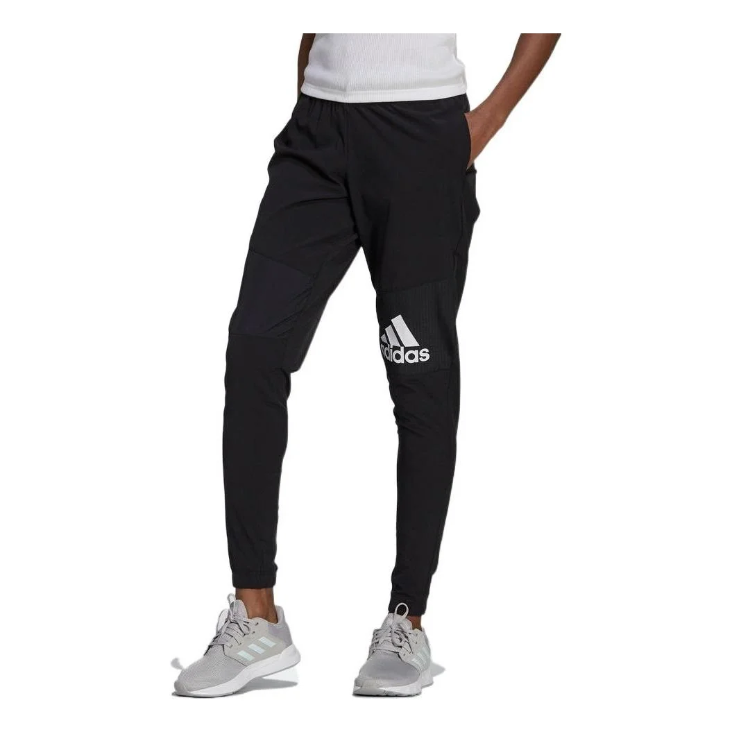 (WMNS) adidas AEROREADY Lightweight Stretchy Woven Sport Pants Asia Sizing 'Black White' GL3927 - 1