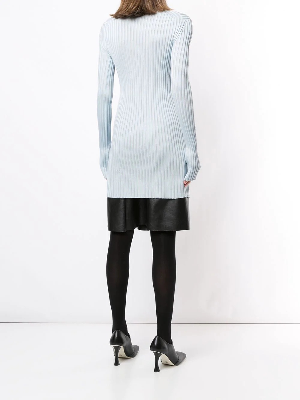 glossy knit turtleneck top - 4