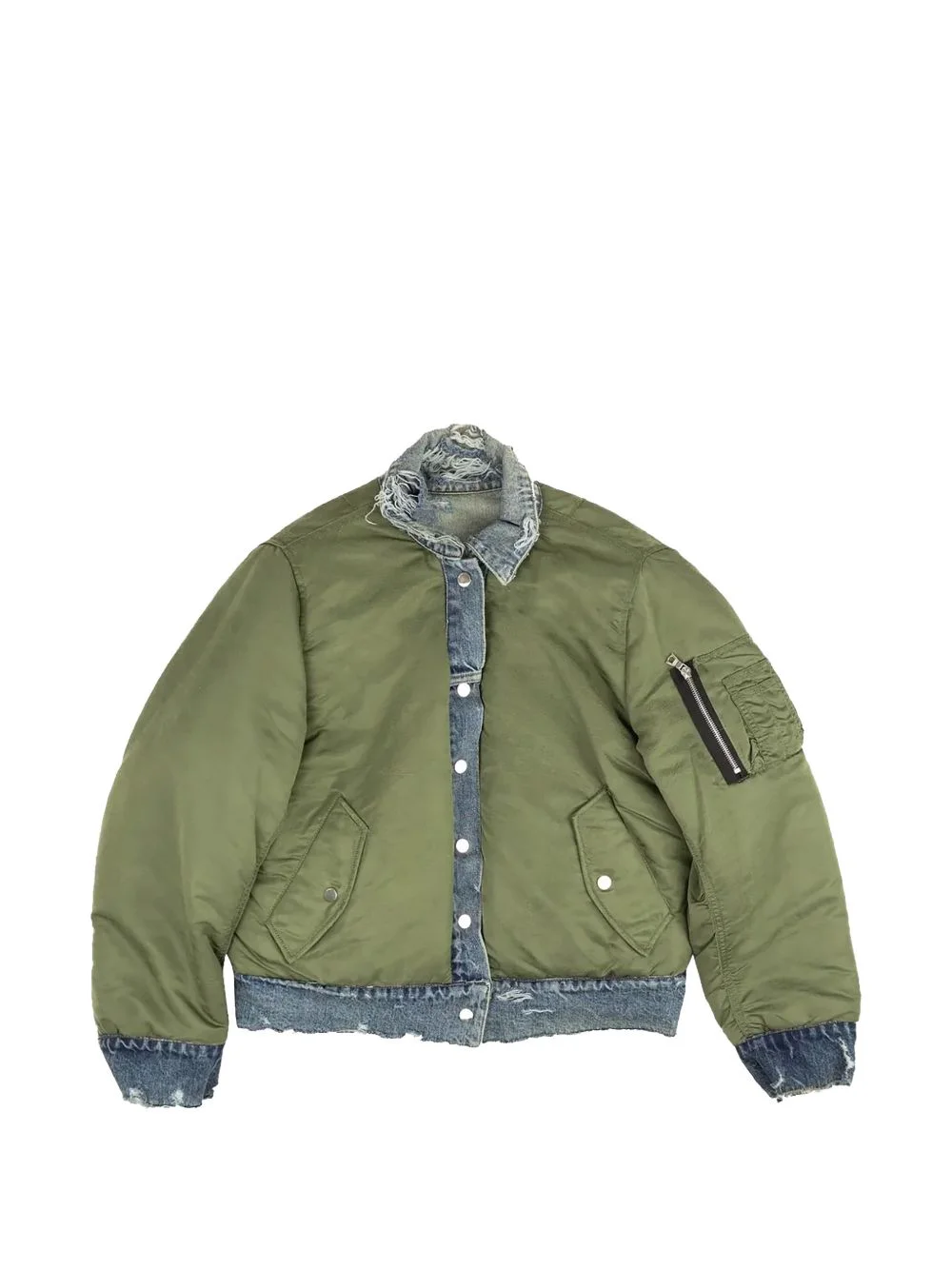 reversible distressed denim jacket - 1