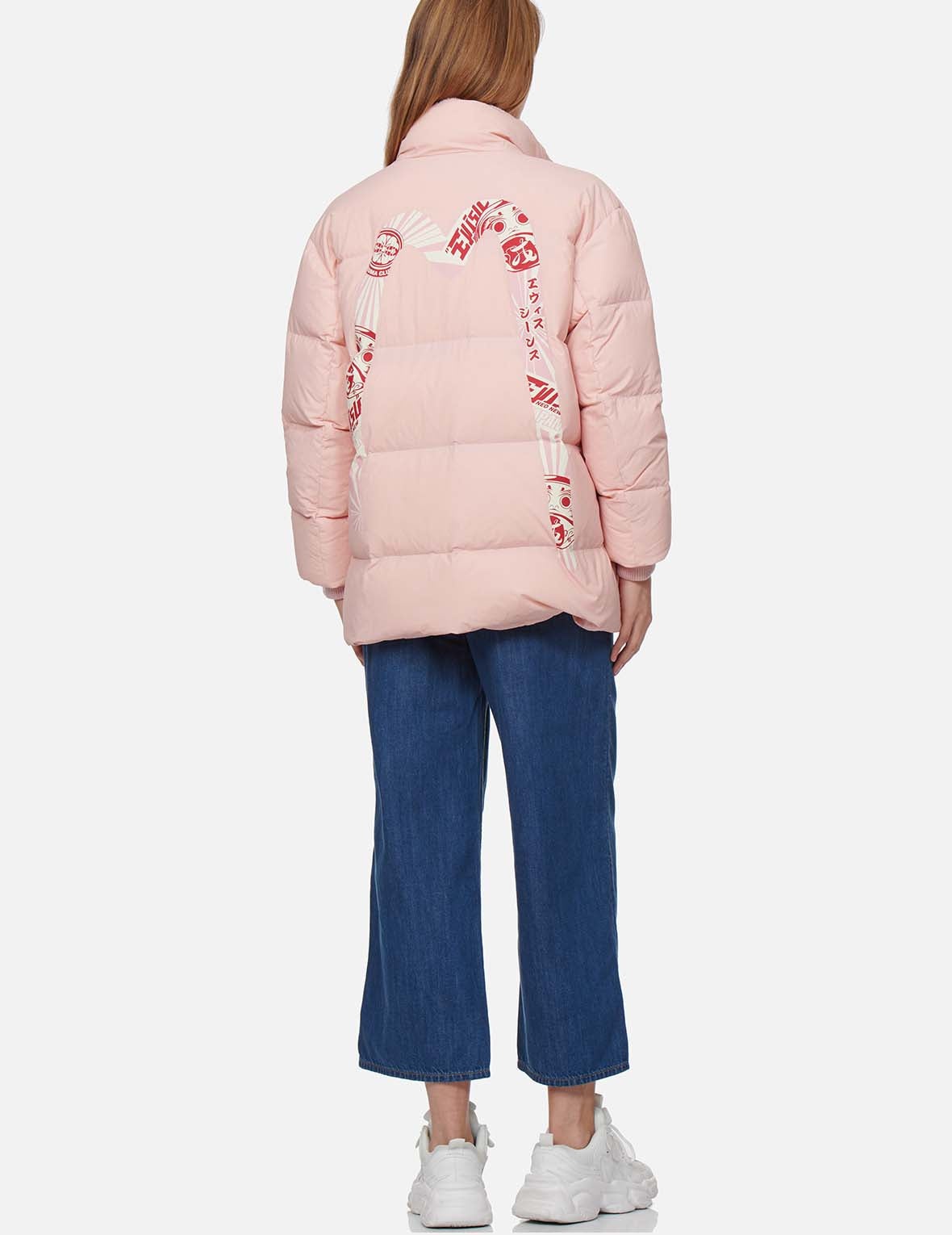 Kokeshi Daruma Daicock Print Down Jacket - 5
