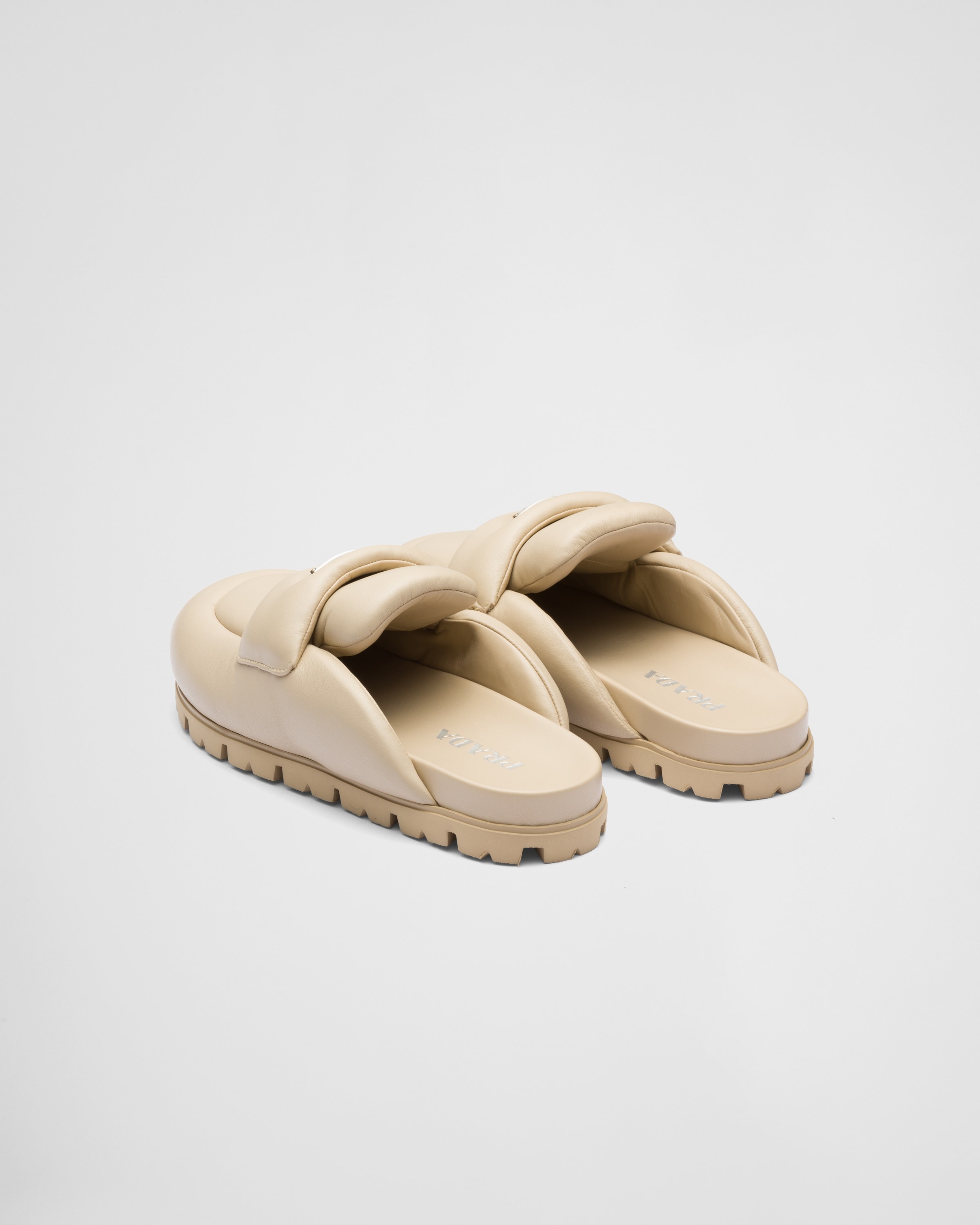 Soft padded nappa leather sabots - 4