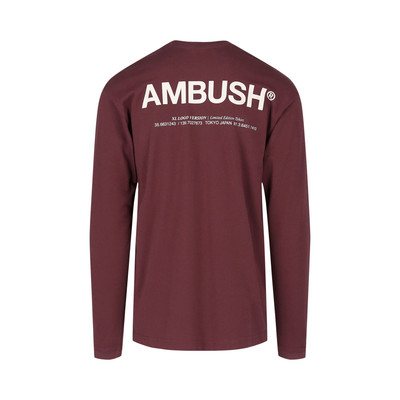 Ambush Ambush Long-Sleeve Logo Tee 'Wine' outlook