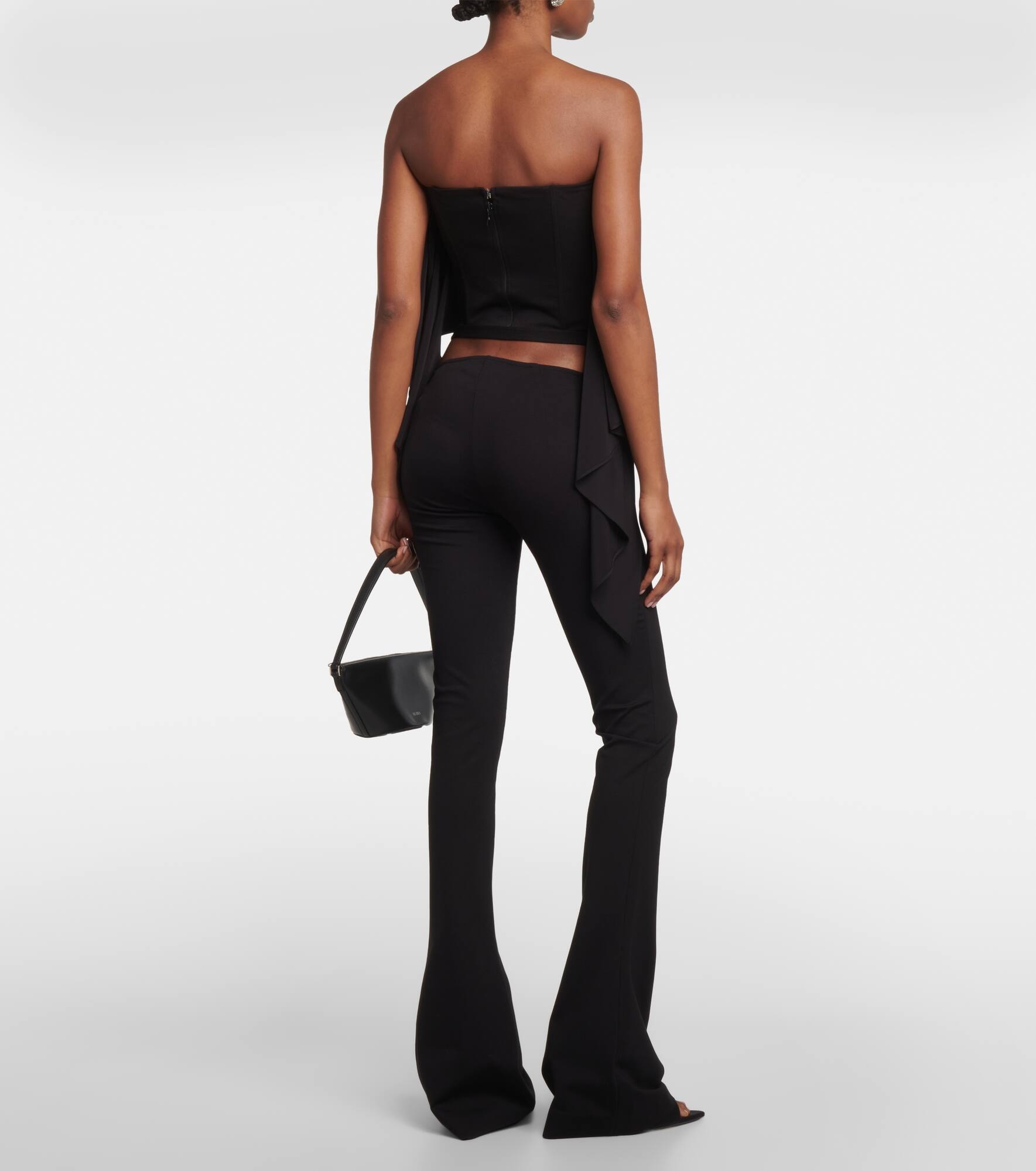 Cutout jersey flared pants - 3
