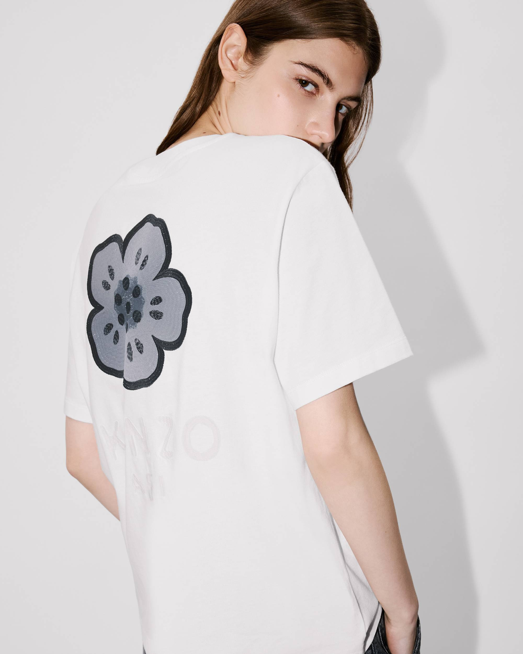 'Boke Flower' embroidered relax T-shirt - 7