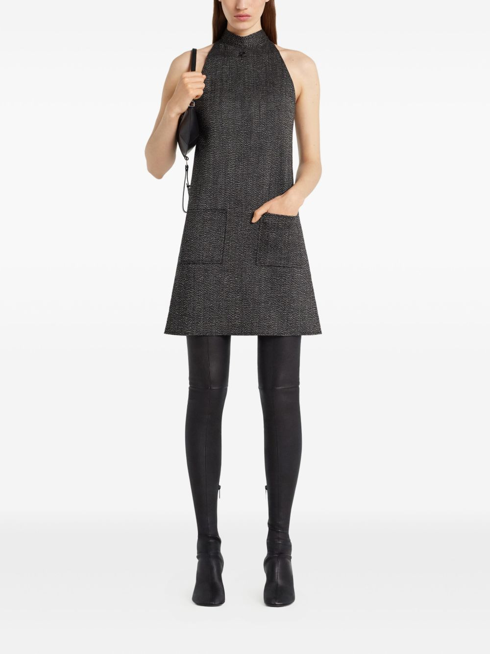 high-neck sleeveless dress - 2