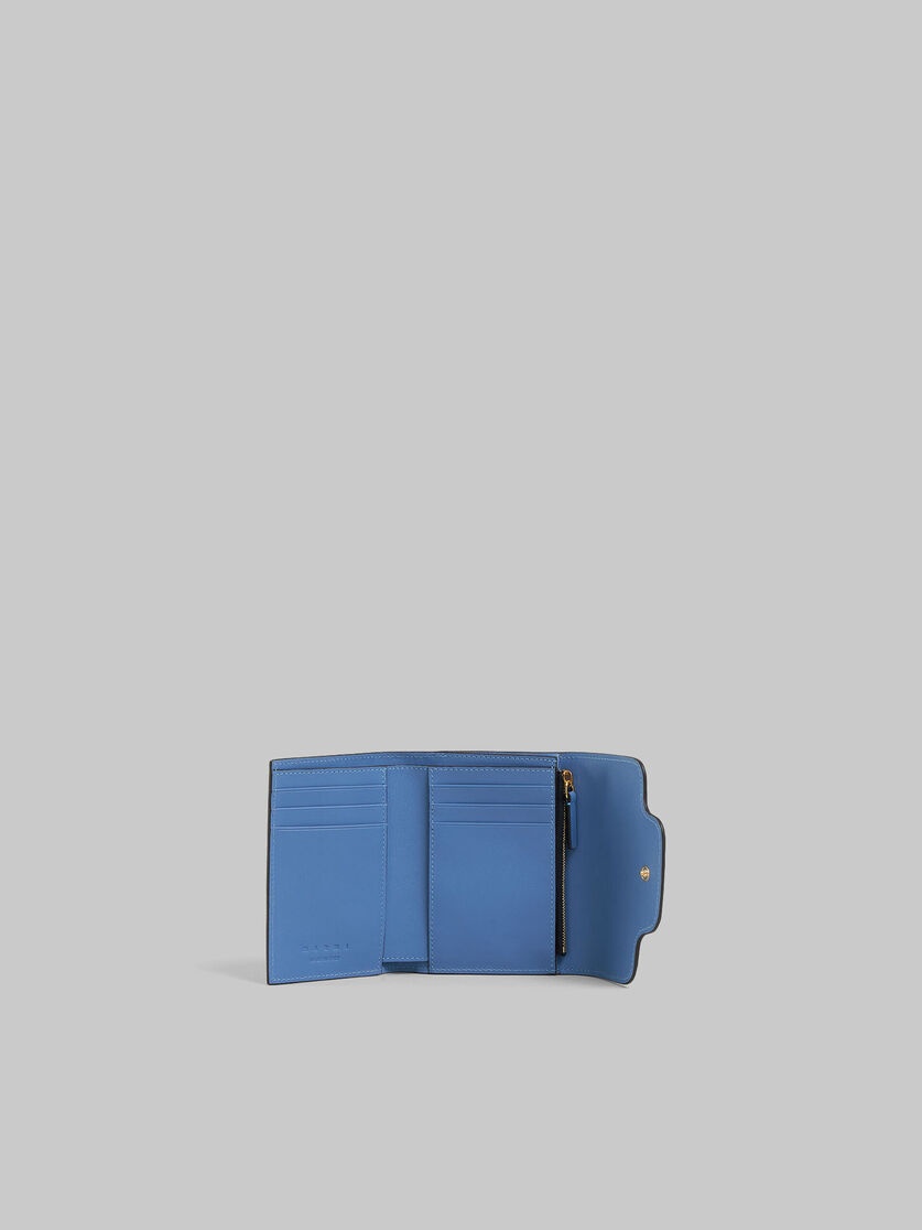 BLUE LEATHER TRUNKAROO TRIFOLD WALLET - 2