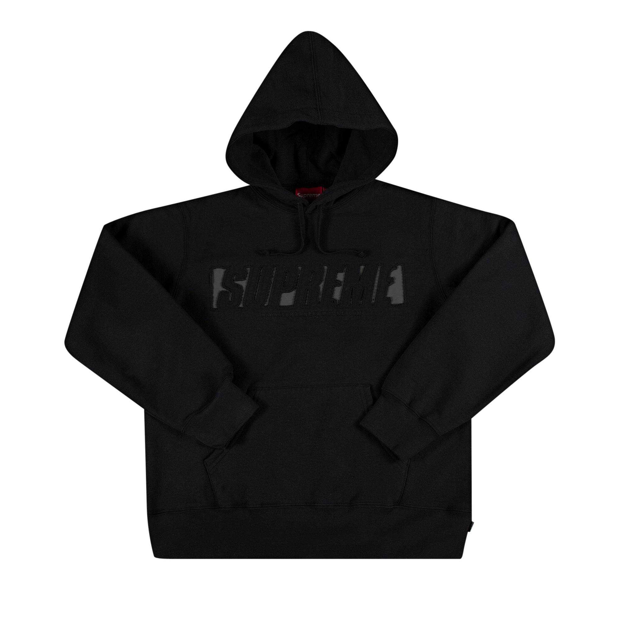 Supreme Reflective Cutout Hooded Sweatshirt 'Black' - 1