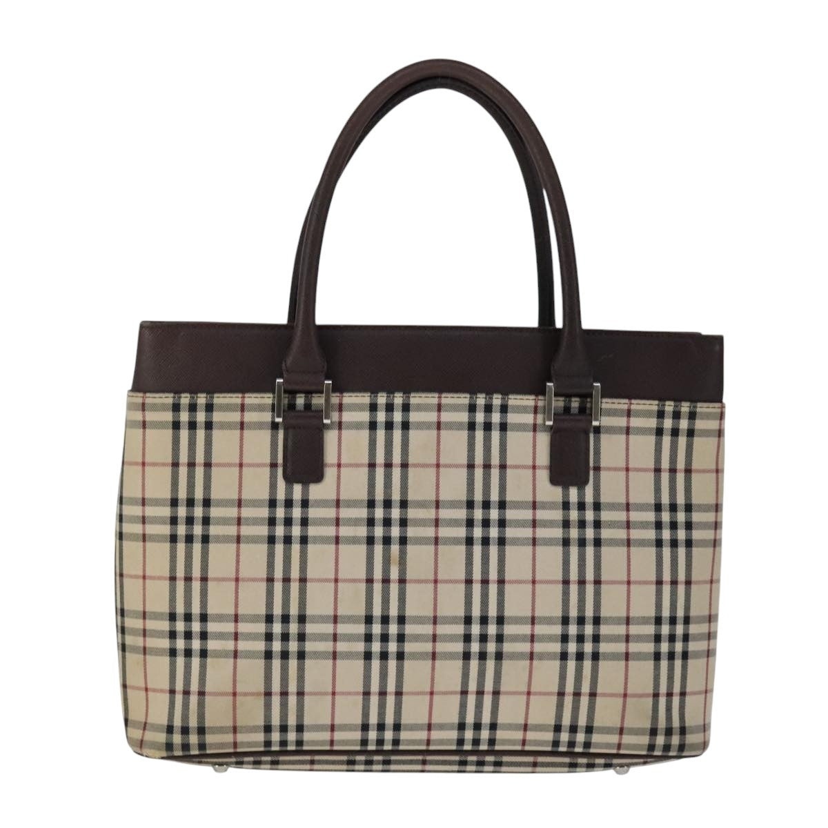 Burberry Nova Check Hand Bag Canvas Beige - 2