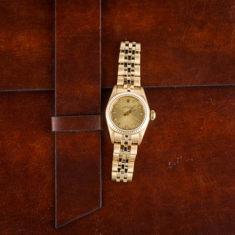 Ladies Rolex Oyster Perpetual 67198 Yellow Gold - 6