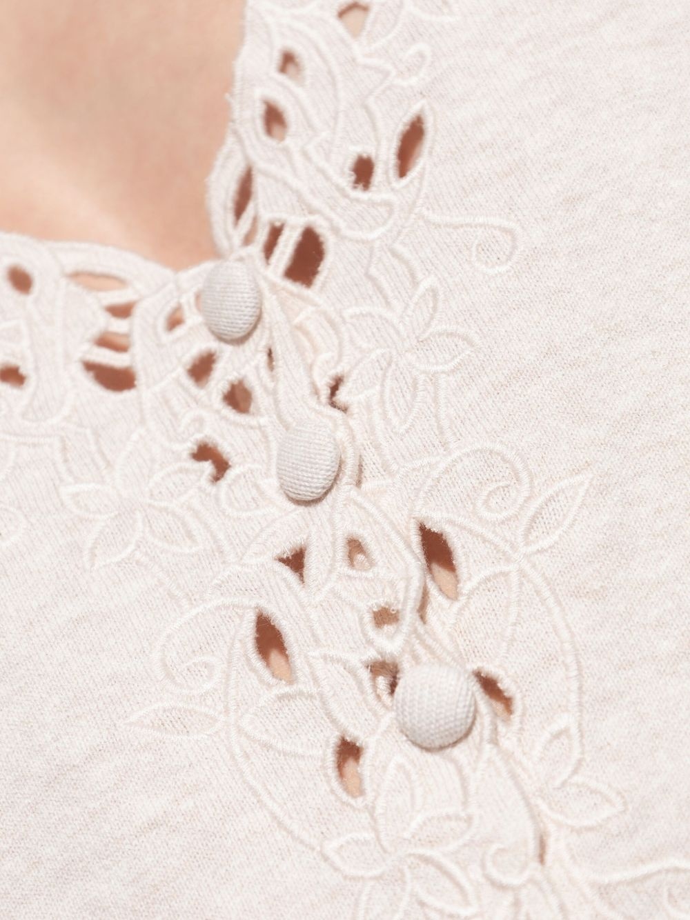 embroidered button-front top - 5