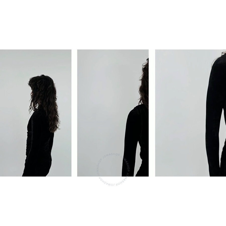 Balenciaga Black Velvet Jersey Draped Mini Dress - 3