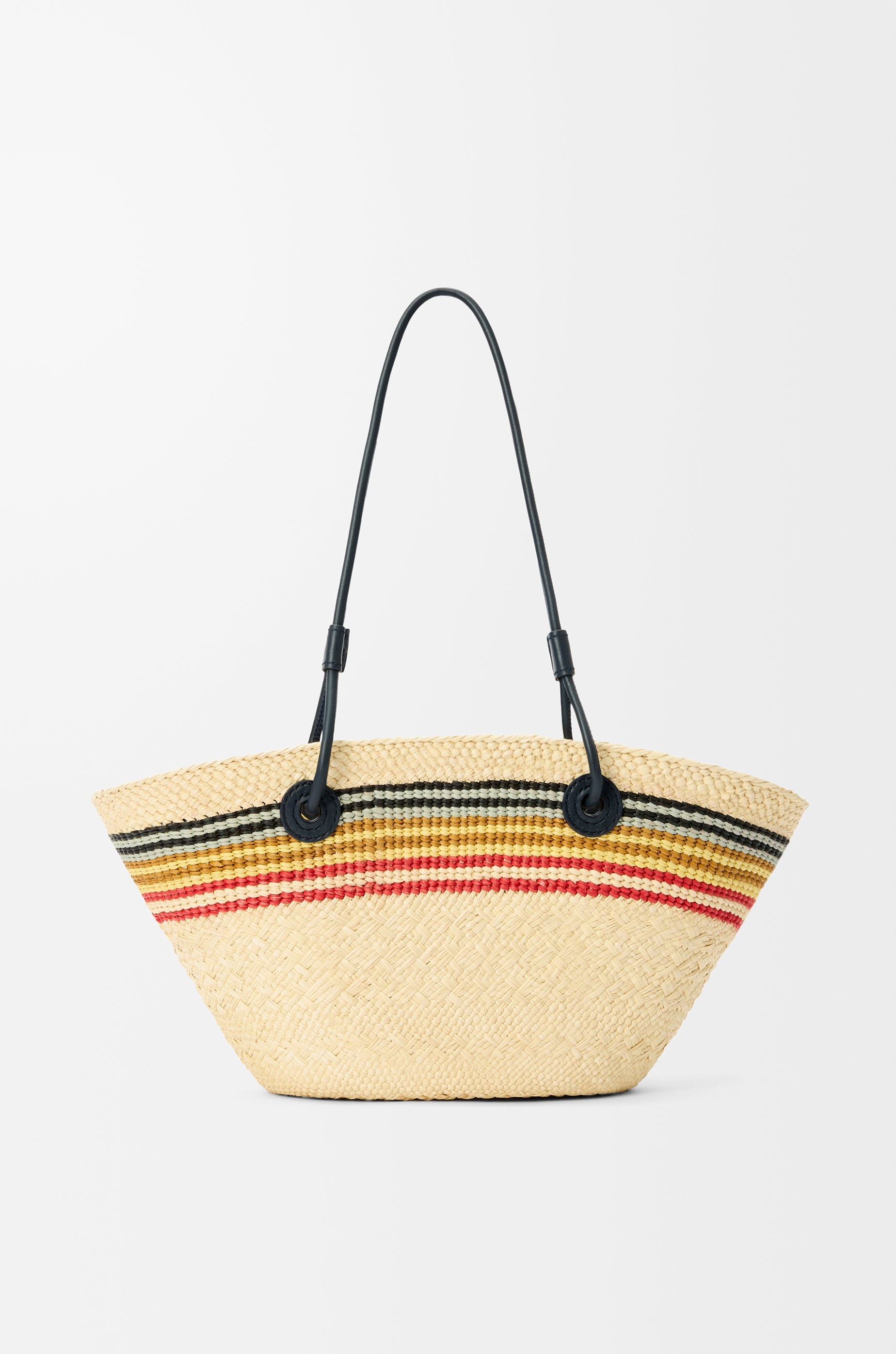 Small Anagram basket in iraca palm and calfskin - 5