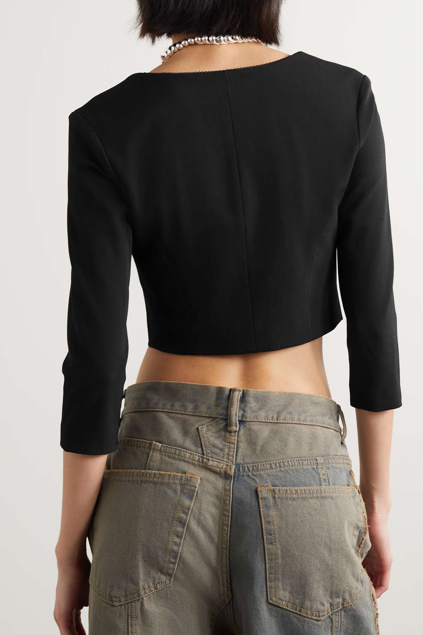 Cropped twill top - 3