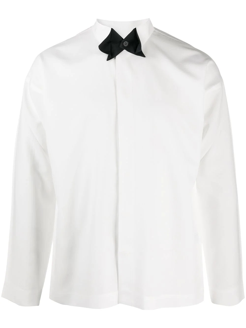 contrast collar button shirts - 1