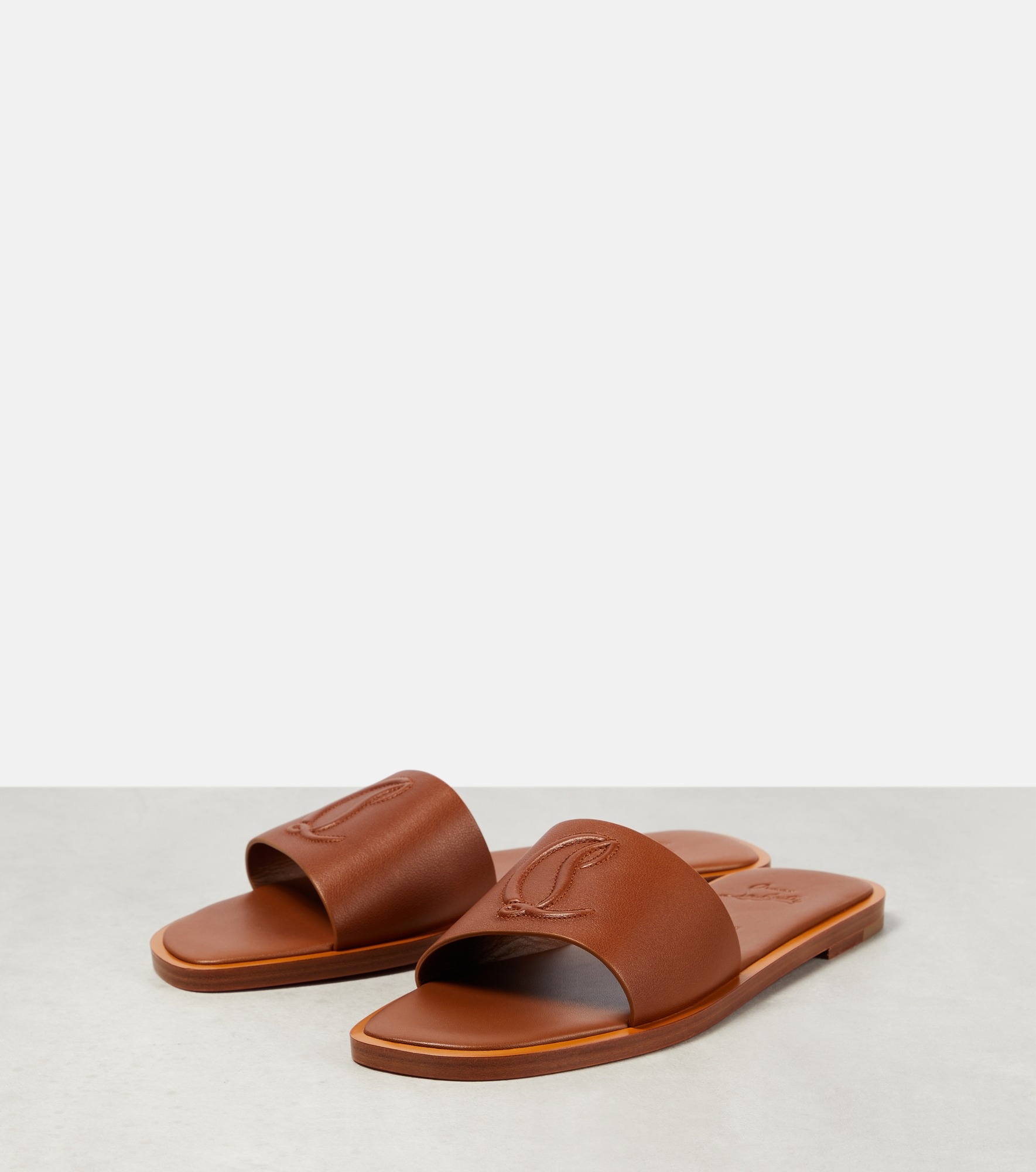 Logo leather slides - 5