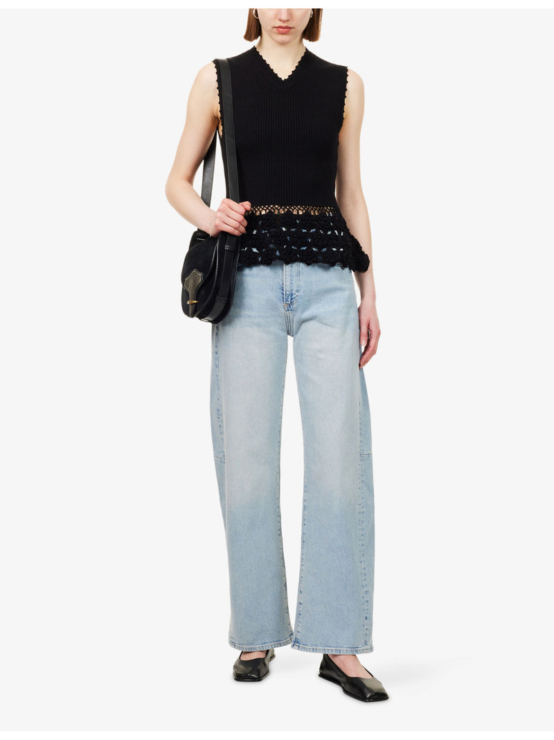 PAIGE Arellia Skimmer Barrel-Leg Denim Jeans outlook