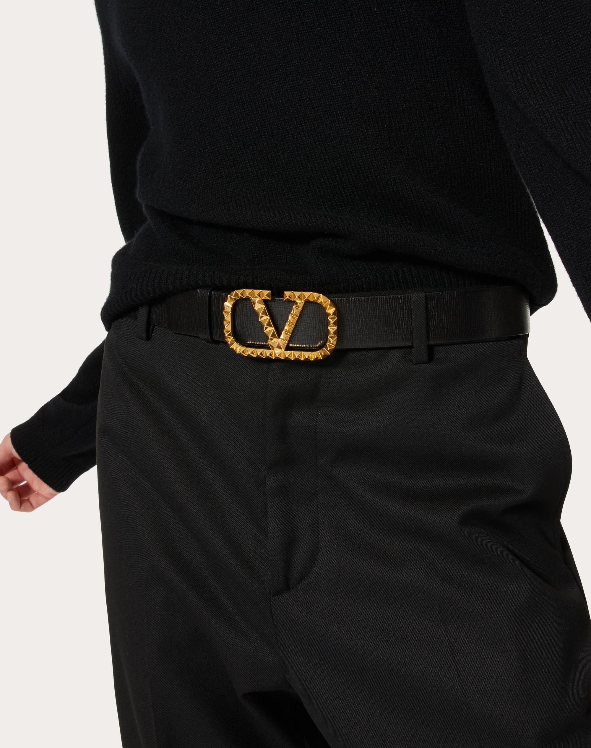 VLOGO SIGNATURE BELT IN GRAINY CALFSKIN 35 MM - 5