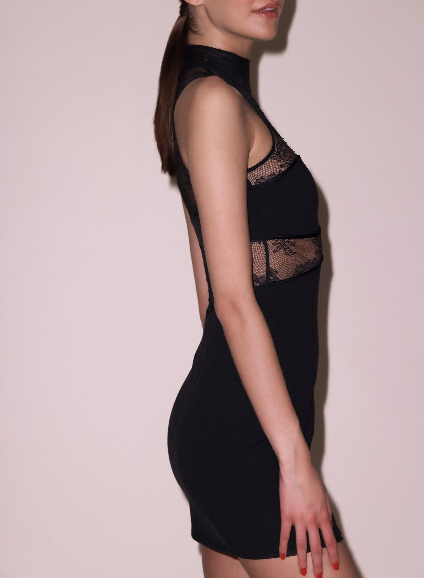 Bouquet Lace & Jersey Mini Dress - 5