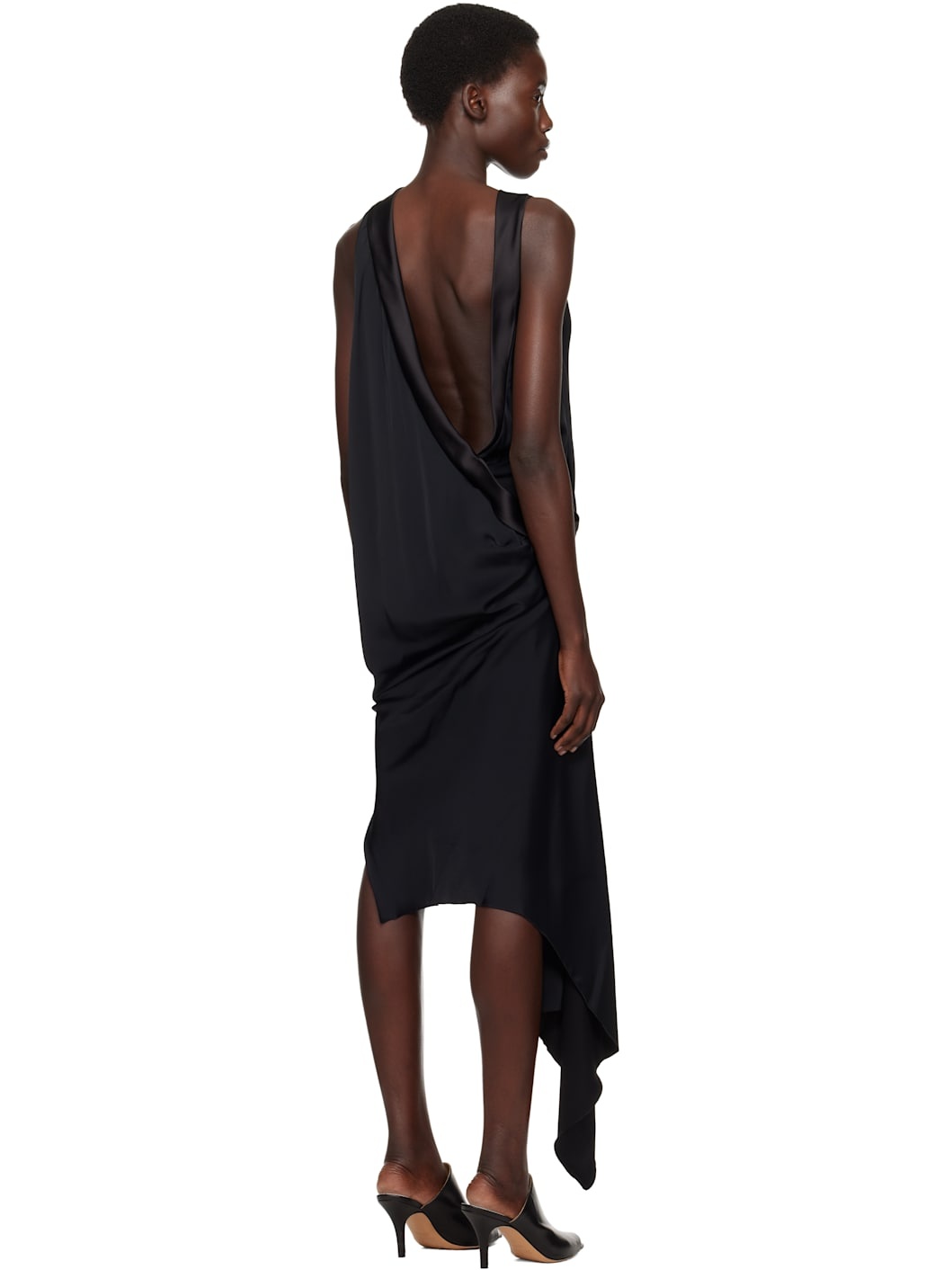 Black Boatneck Minidress - 3
