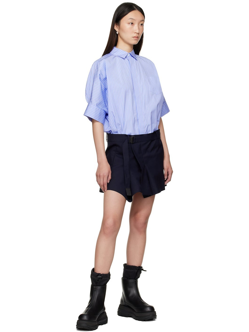 sacai Blue Poplin & Suiting Minidress outlook