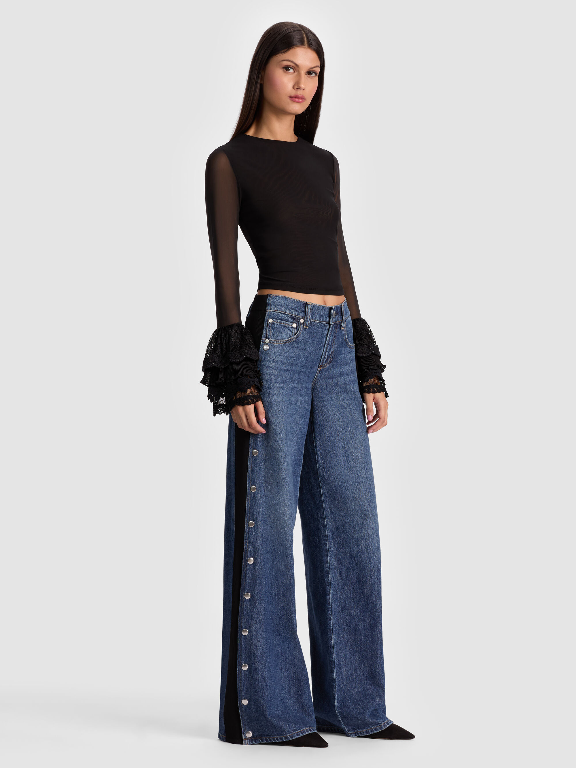 DELAINA TOP WITH RUFFLE CUFF - 6