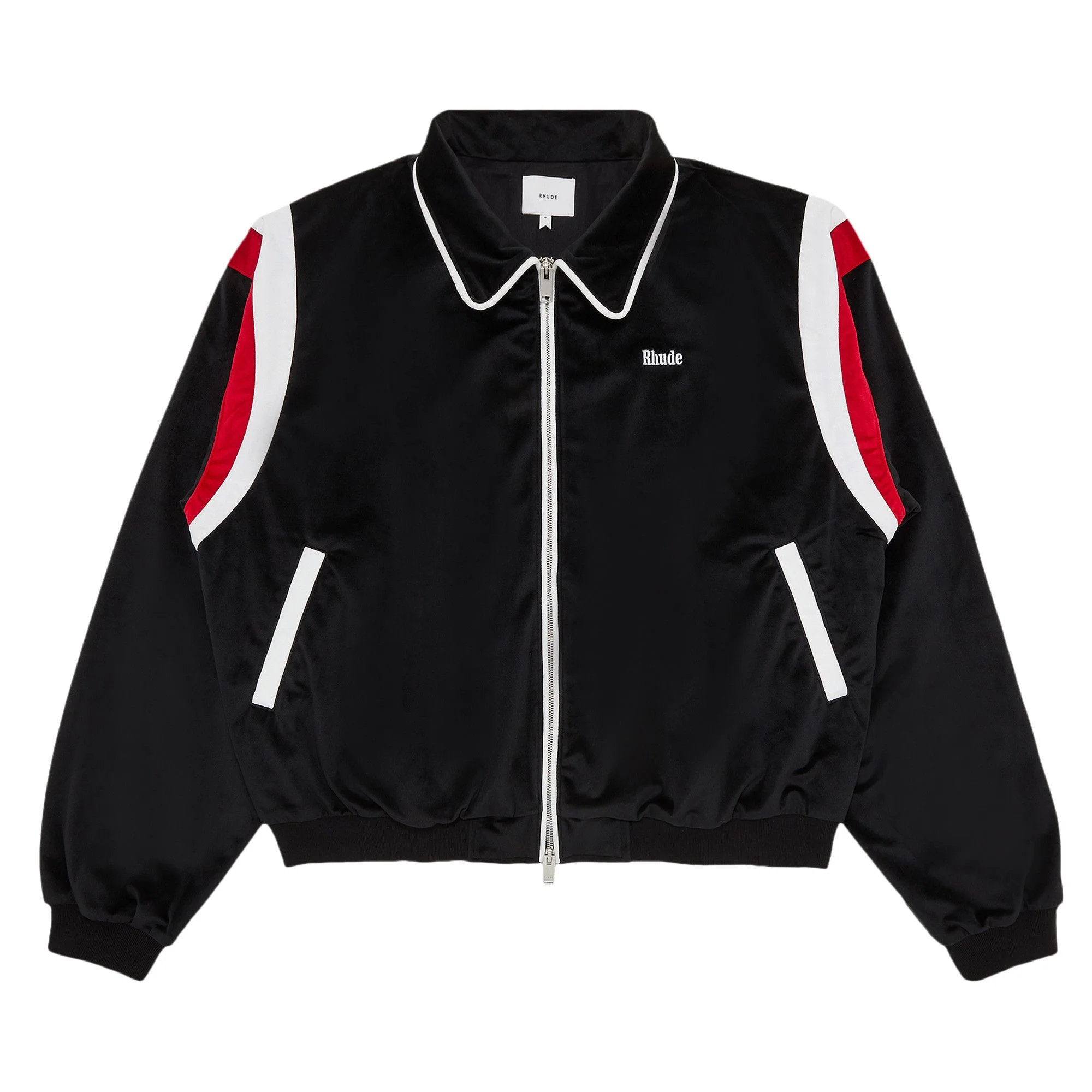 Rhude Mancino Velour Track Jacket 'Black' - 1