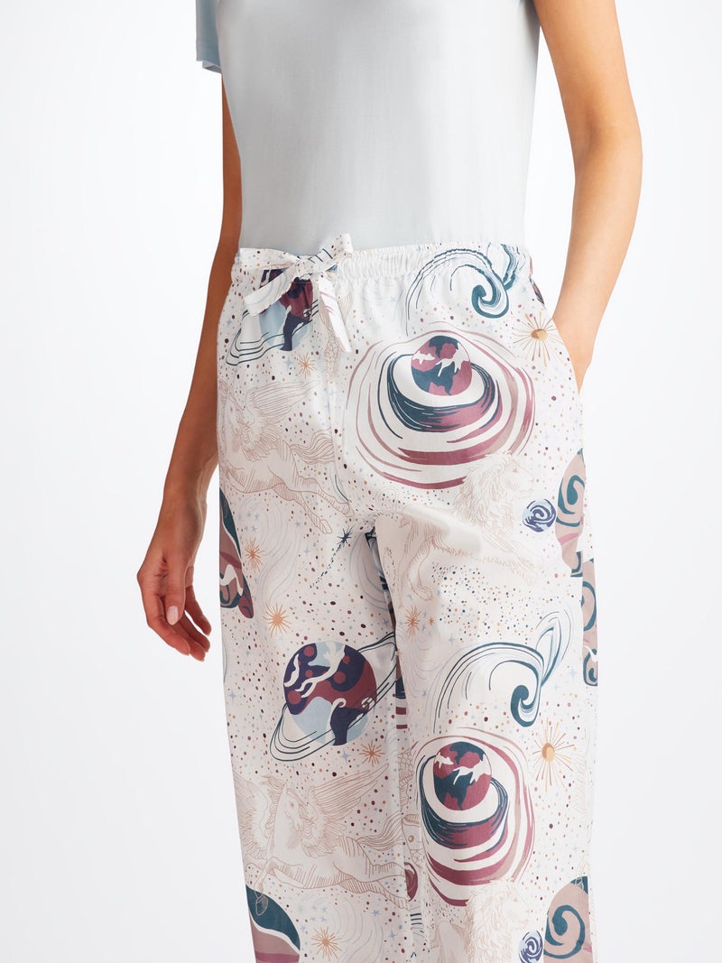 Women's Lounge Pants Ledbury 76 Cotton Batiste White - 5