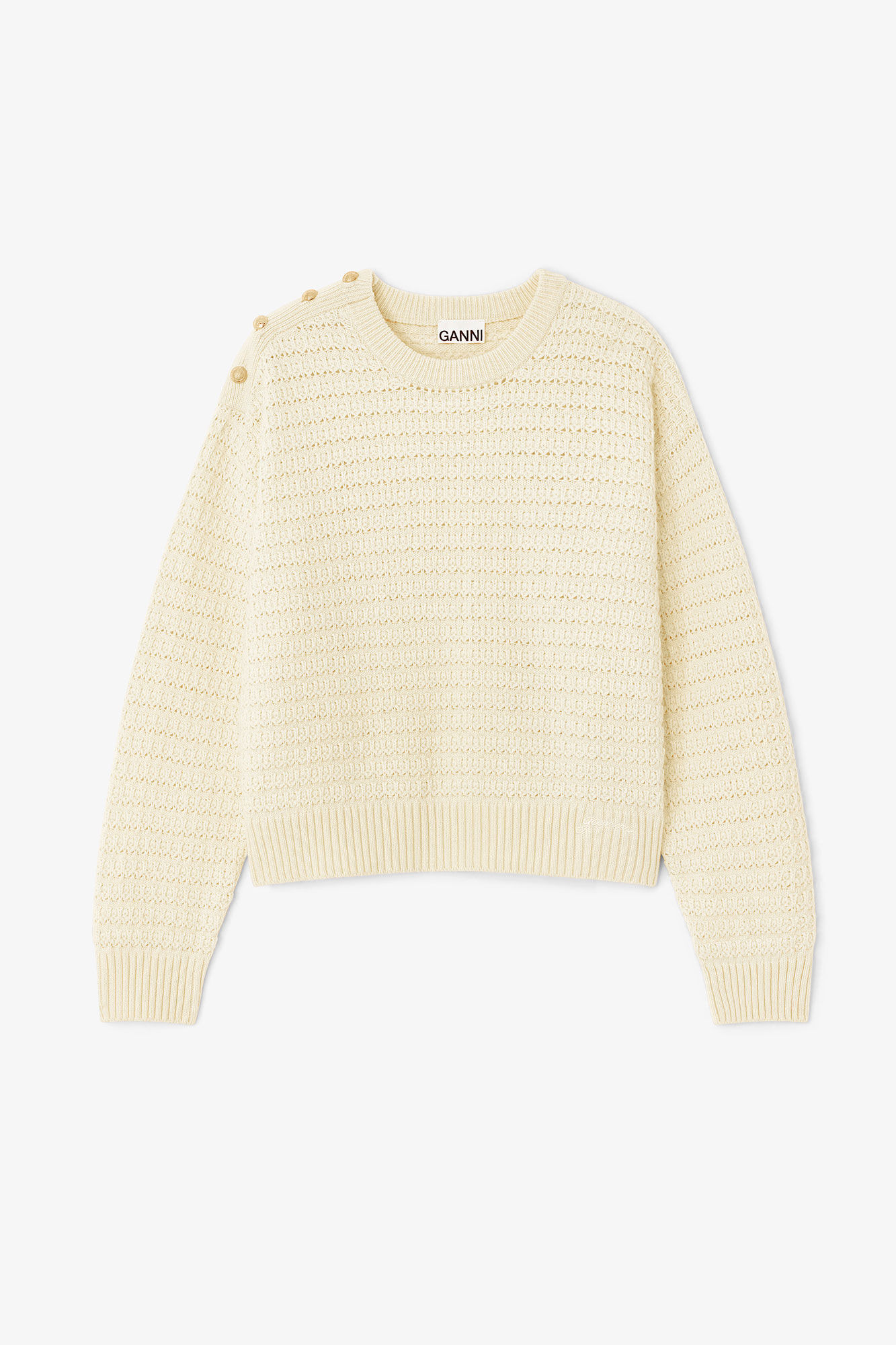 CREAM WOOL SWEATER - 1