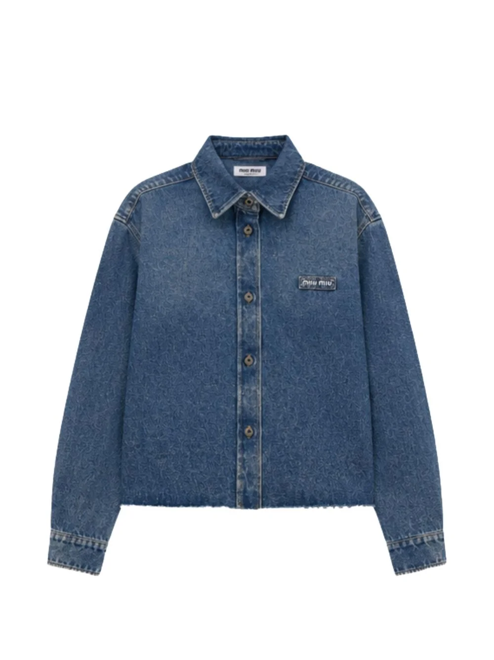 logo-patch raw-cut shirt - 1