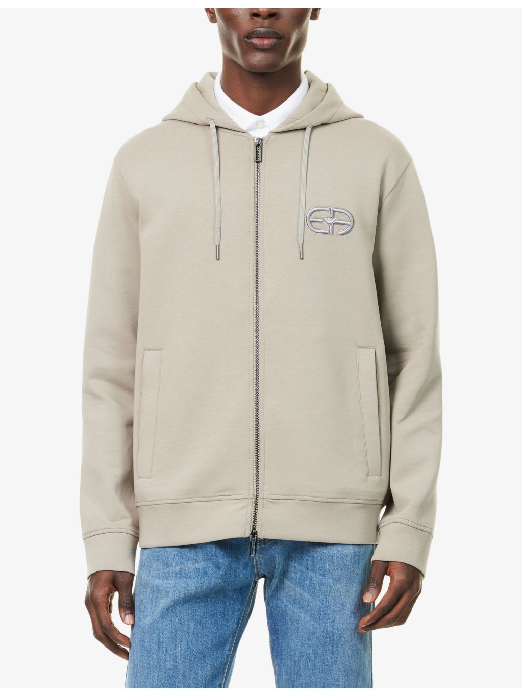 Logo-Embroidered Zipped Stretch-Cotton Hoody - 3