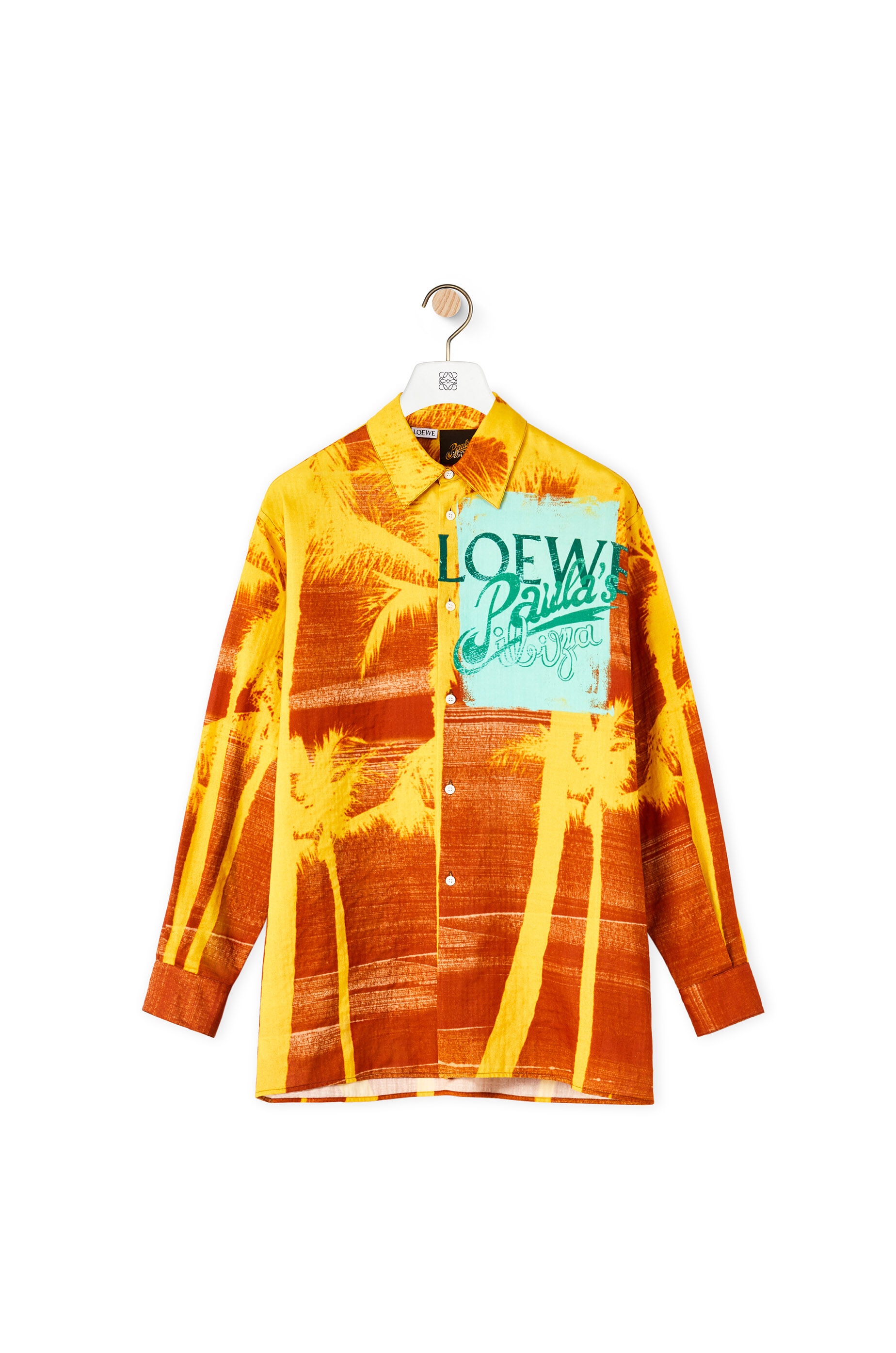 Palm print shirt in cotton - 1