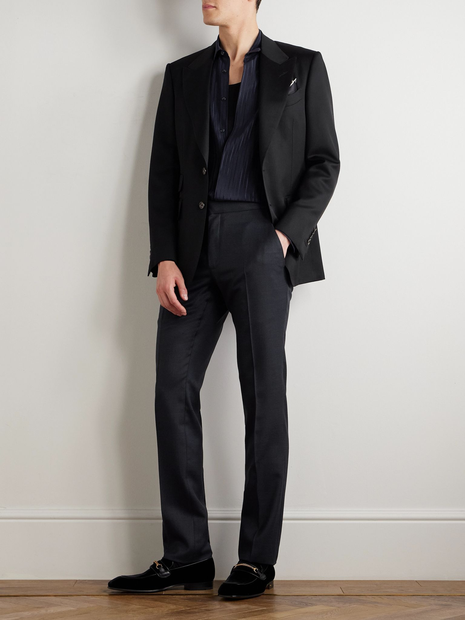 Dyllan Slim-Fit Super 130s Wool Suit Trousers Navy - 2