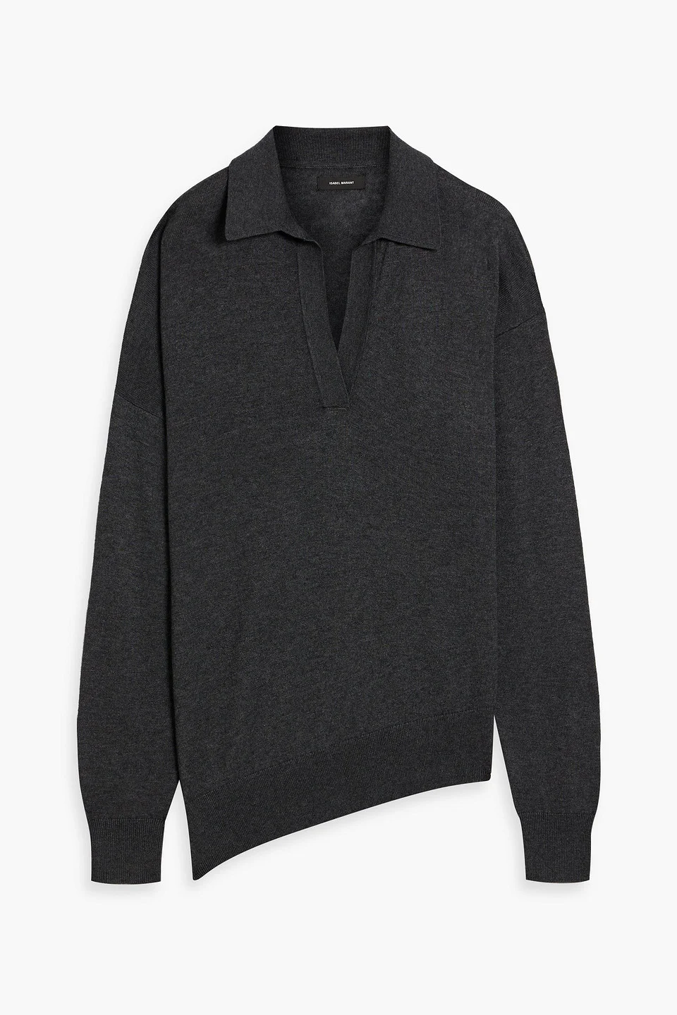 Giliane asymmetric knitted polo sweater - 1