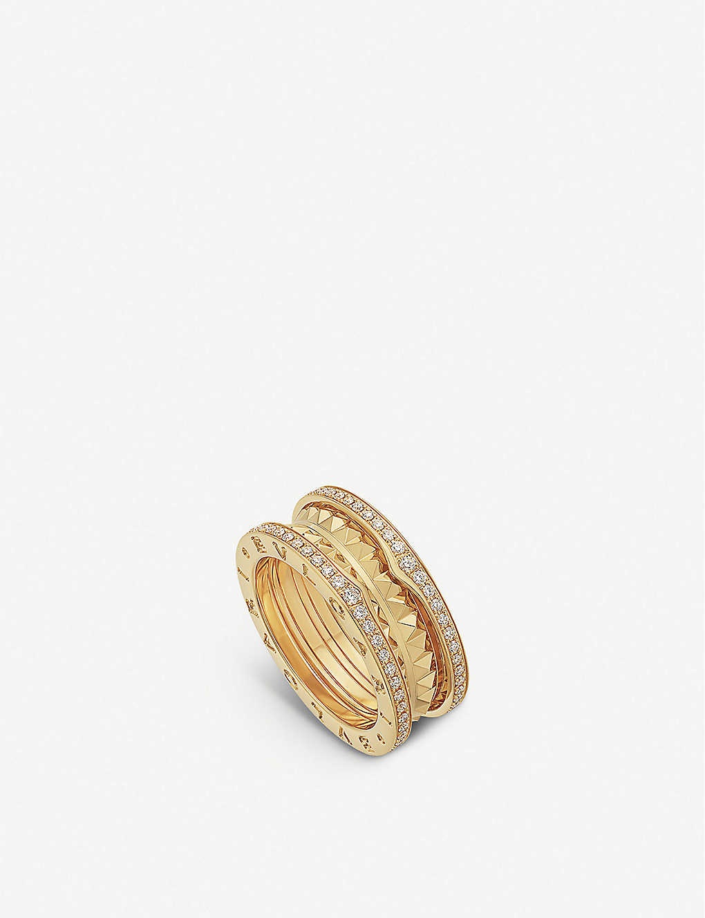 B.zero1 18ct yellow-gold and diamond pavé ring - 4