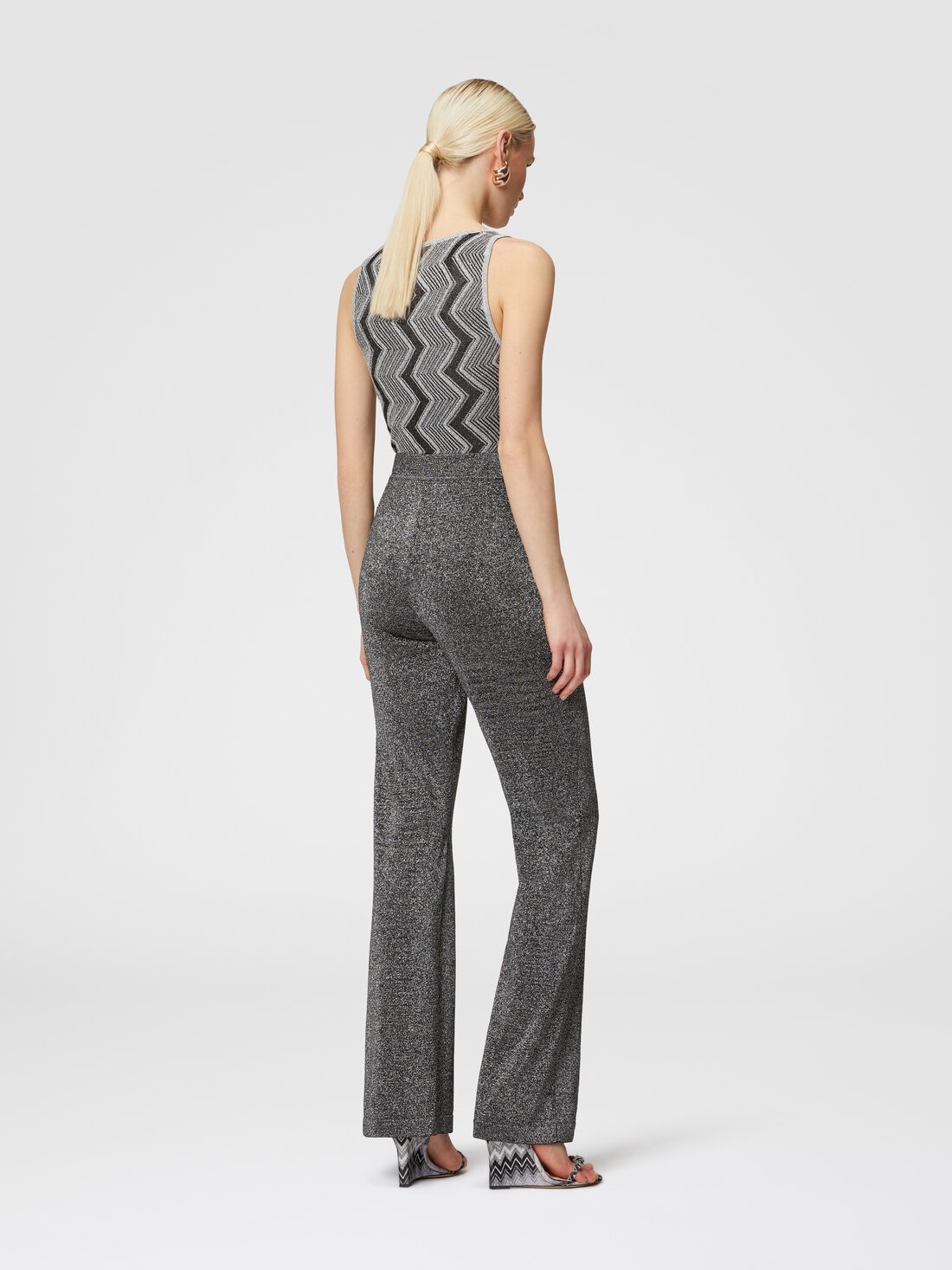 Flare trousers in glitter-effect viscose - 3