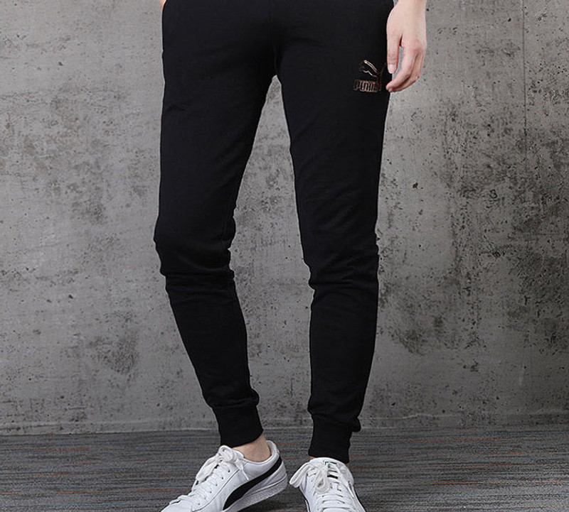 PUMA PUMA Knit Sweatpants 'Black White' 597460-01 outlook