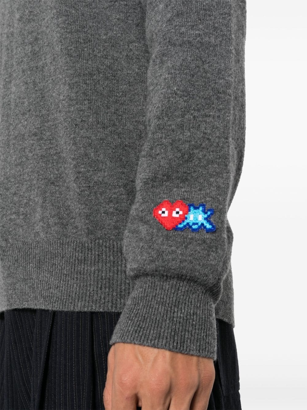 x the Artist Invader pixelated-appliqué jumper - 5
